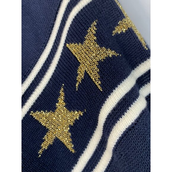 St. John Separates Womens Navy Gold Star Zip Cardigan Jacket Size P EUC 7848 - Picture 5 of 9